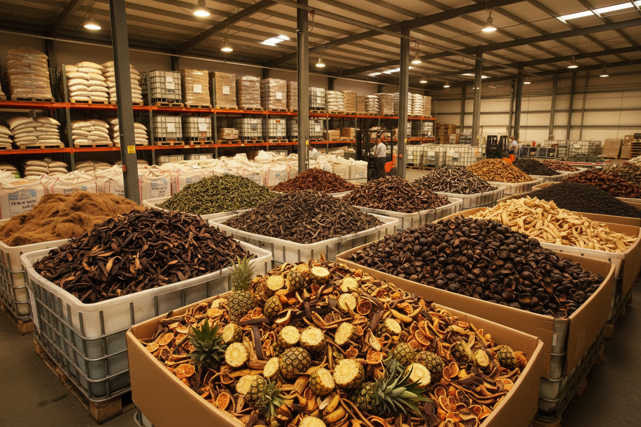 Bulk tropical fruit ingredients and agricultural by-products